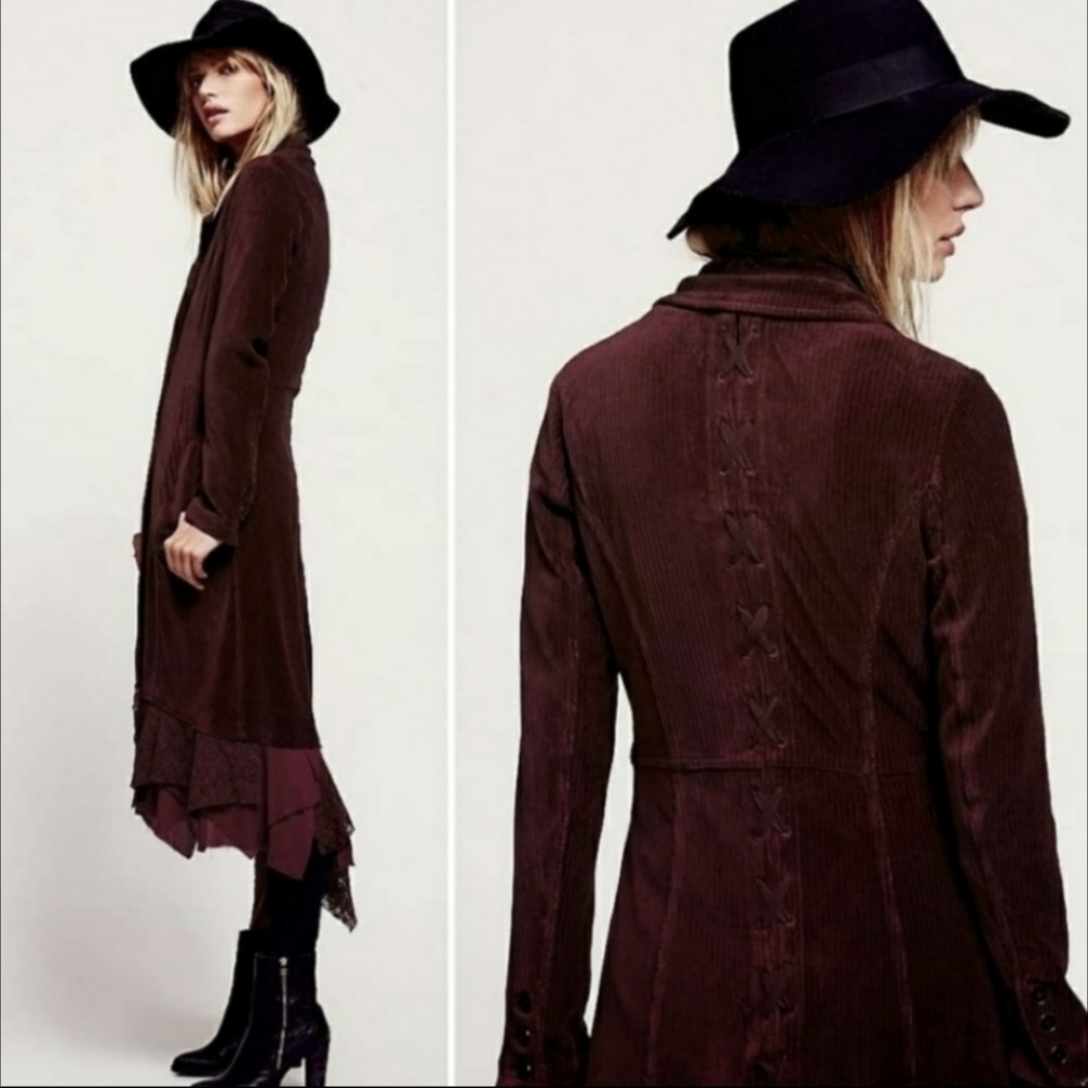 Found! ❤️ ISO Free People Great Lengths Coat, red XS